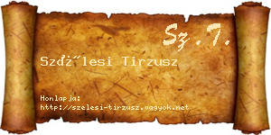 Szélesi Tirzusz névjegykártya